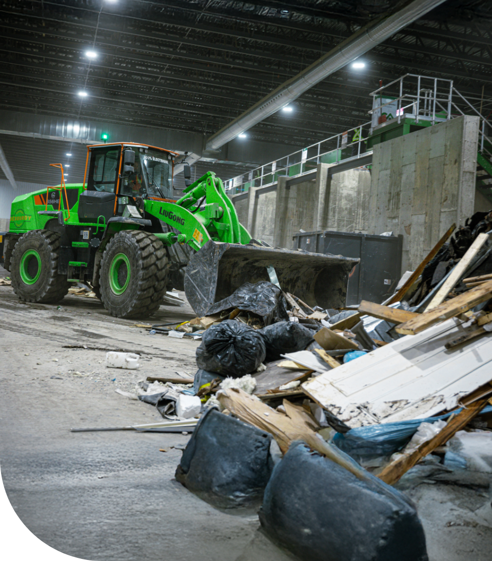 chargeur sur roue pour recyclage